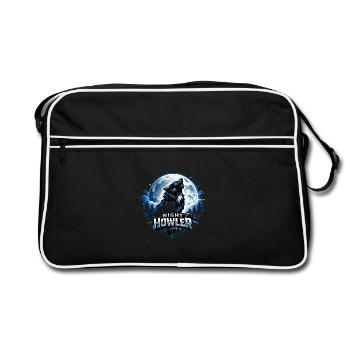 Night Wolf Howler - Retro Bag - black/white - Front