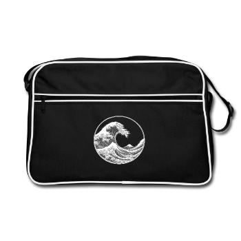 Vague japonaise & Fuji – Ukiyo-e Circle Design Wei - Sac Retro - noir/blanc - Devant