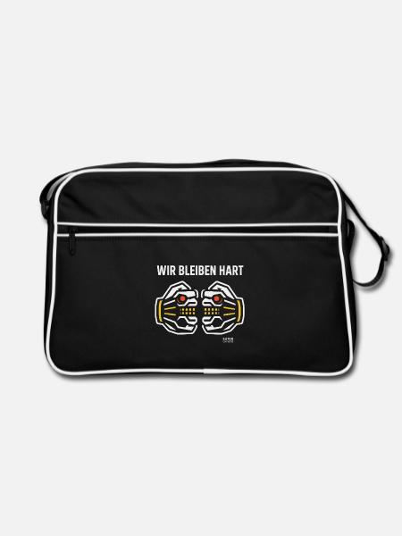 Wir Bleiben Hart – Bold Streetwear - Retro Tasche - Schwarz/Weiß