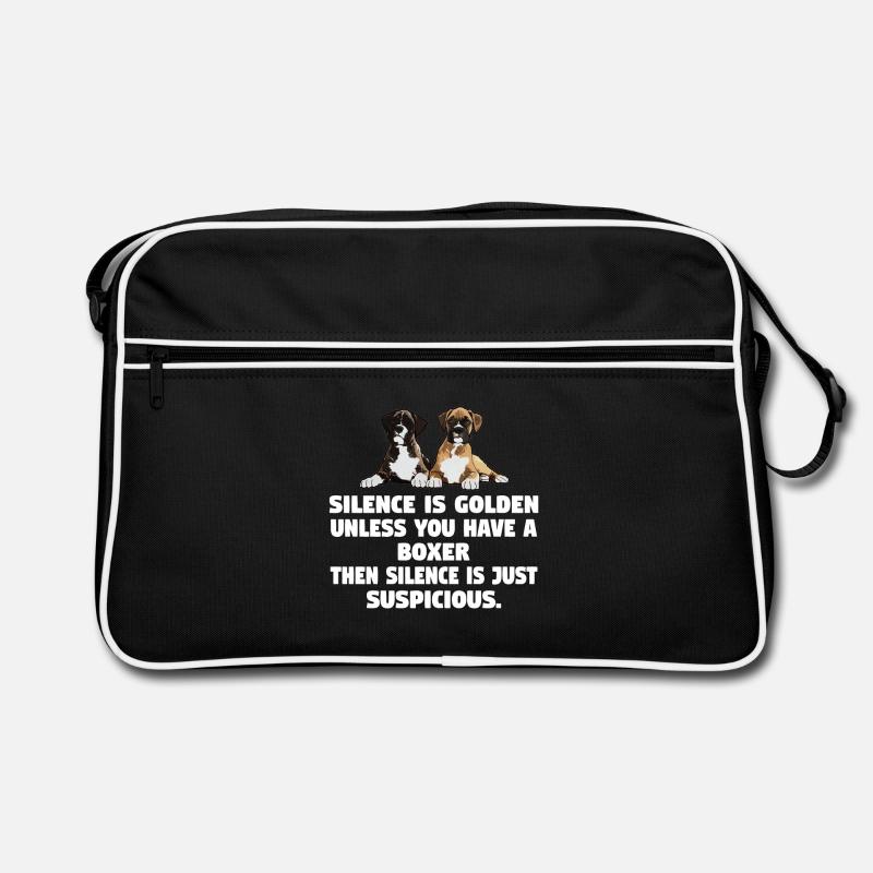 Boxerhund-Schweigen ist Gold, es sei denn, Retro Tasche