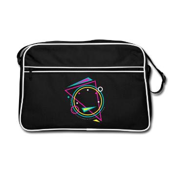 Geometrie - Retro Tasche - Schwarz/Weiß - Vorne