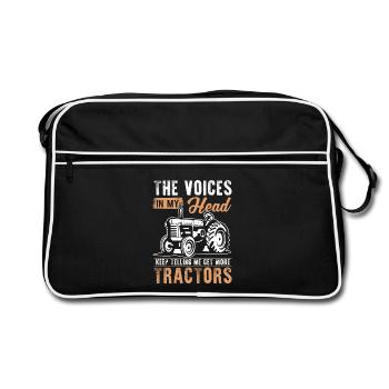 Traktor Sprüche mit Humormotiv - Retro Tasche - Schwarz/Weiß - Vorne
