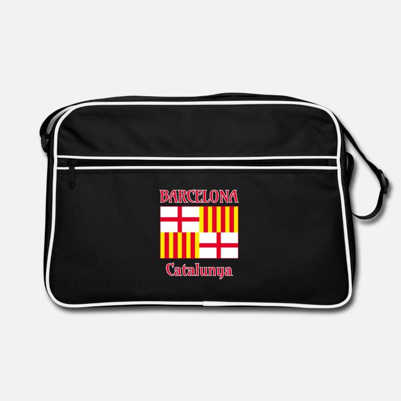 Drapeau de Barcelone en rouge, blanc et jaune Sac Retro