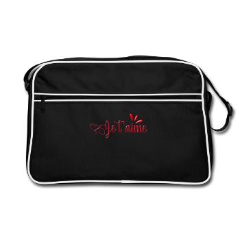 Je Taime - Retro Tasche - Schwarz/Weiß - Vorne