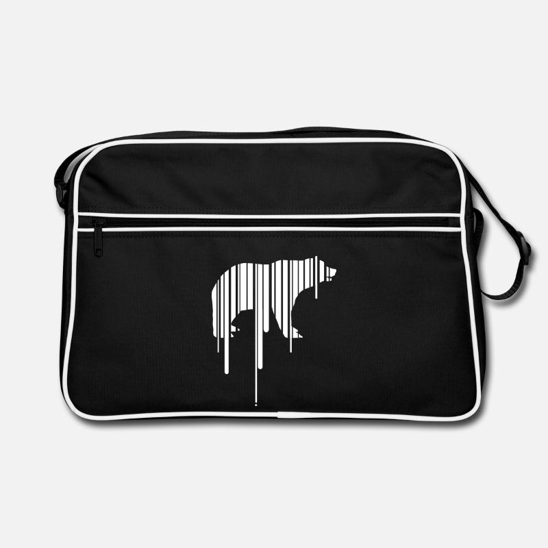 eisbär Erde barcode save planet klima demo co2  Retro Tasche