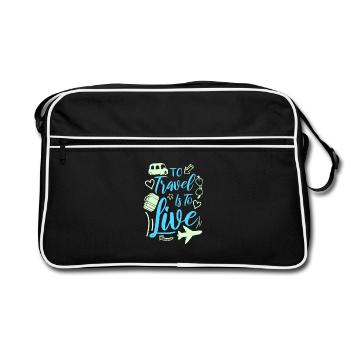 Reisen - Retro Tasche - Schwarz/Weiß - Vorne