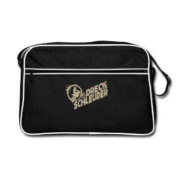 Motocross Motorrad Geschenk - Retro Tasche - Schwarz/Weiß - Vorne