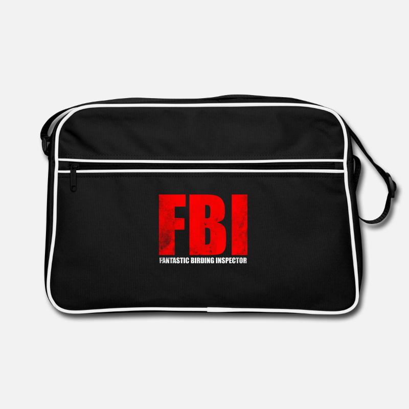 FBI Birding Inspector Design - Retro Bag - black/white