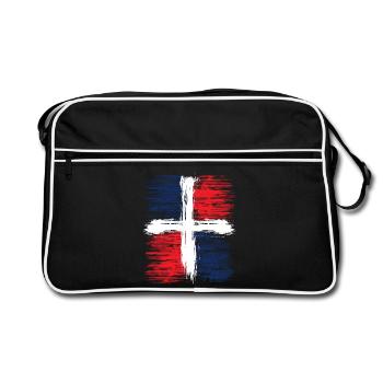 Dominikanische Republik - Retro Tasche - Schwarz/Weiß - Vorne
