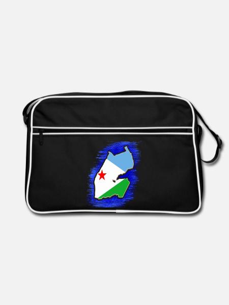 Djibouti Djibouti Djibouti cadeau de vacances - Sac Retro - noir/blanc - Devant