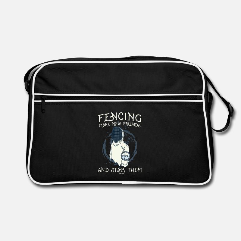Fechten Fechter - Retro Tasche - Schwarz/Weiß
