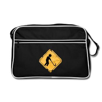 Panneau d’avertissement du passage à niveau de Grunge Hockey - Sac Retro - noir/blanc - Devant
