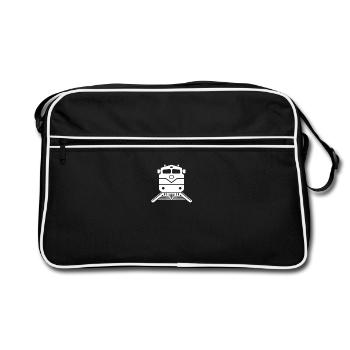 Zug Schnellzug S-Bahn T-Shirt - Retro Tasche - Schwarz/Weiß - Vorne