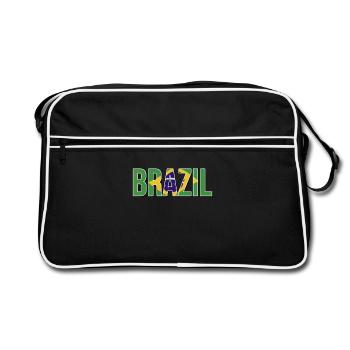 Typographie du drapeau brésilien - Sac Retro - noir/blanc - Devant
