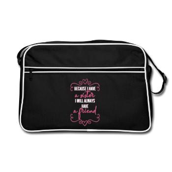 Schwester - Retro Tasche - Schwarz/Weiß - Vorne