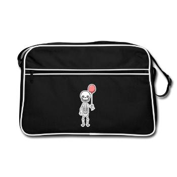 Halloween squelette - Sac Retro - noir/blanc - Devant