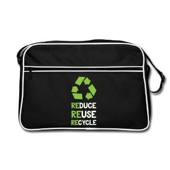 Environmental protection recycling - Retro Bag - black/white - Front