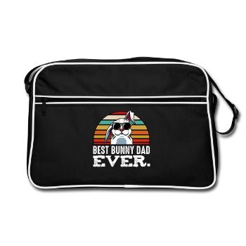 Best Bunny Dad Ever Retro - Retro Tasche - Schwarz/Weiß - Vorne