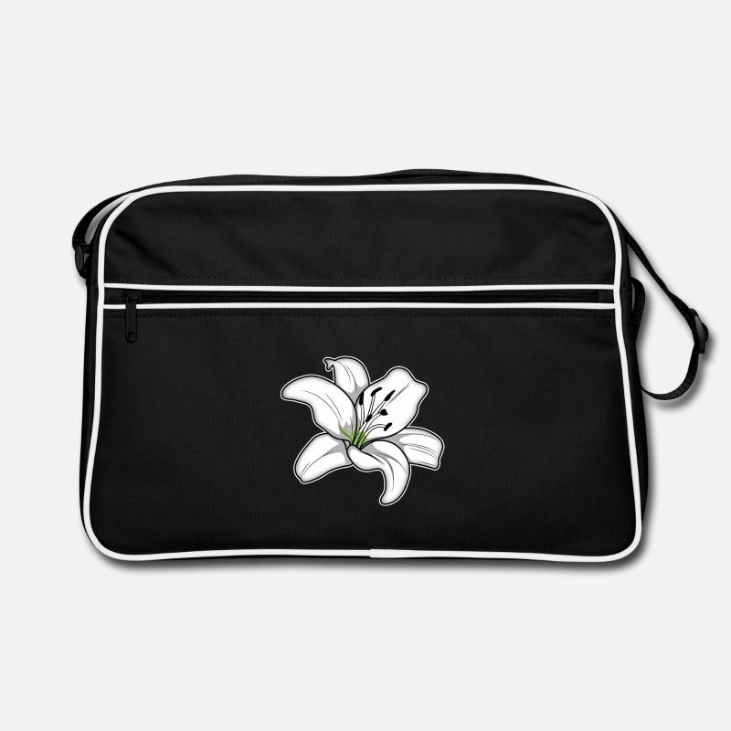 Elegant White Lily Blossom Retro Bag