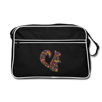 Fleurs d’écureuil Bohèmes Nature - Sac Retro - noir/blanc - Devant