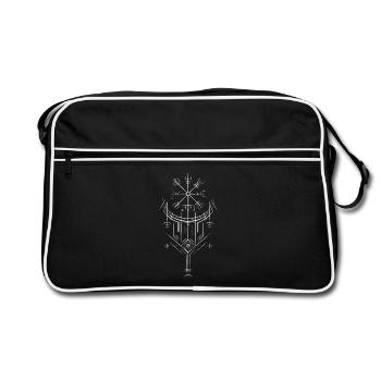 Vegvisir Runes Compass - Germanic Celts Vikings - Retro Bag - black/white - Front
