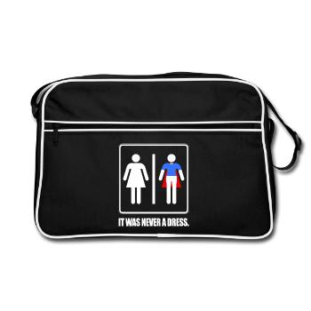 It Was Never A Dress Superhero Girl Power - Retro Bag - black/white - Front