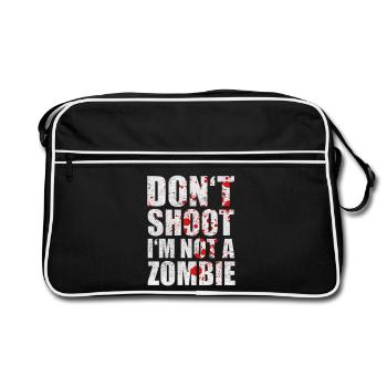 Cool Don't Shoot I'm Not a Zombie Blood - Retro Bag - black/white - Front
