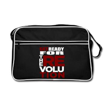 revolution - Retro Bag - black/white - Front
