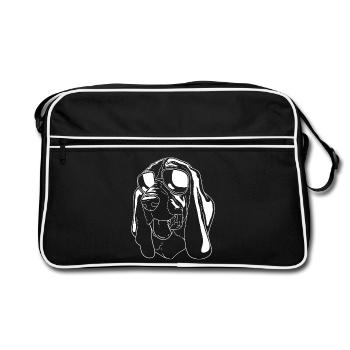 Basset Hound - Sac Retro - noir/blanc - Devant