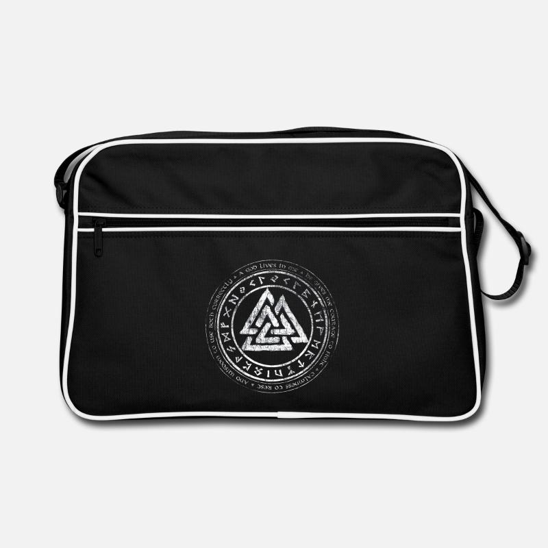Valknut Viking Celger Ceten Germanen noeud runen - Sac Retro - noir/blanc