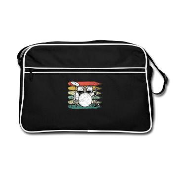 Schlagzeuger Schlagzeug - Retro Tasche - Schwarz/Weiß - Vorne