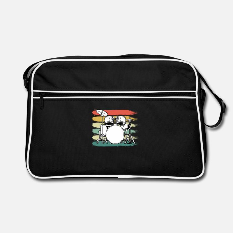 Schlagzeug Schlagzeuger - Retro Tasche - Schwarz/Weiß