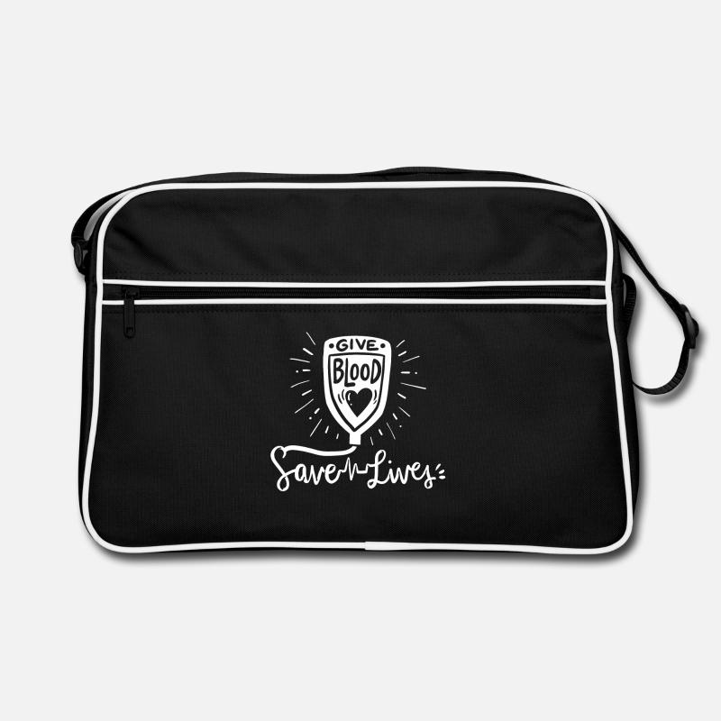 Blutspende Blutspender - Retro Tasche - Schwarz/Weiß