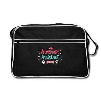 Assistant vétérinaire Médecine vétérinaire - Sac Retro - noir/blanc - Devant