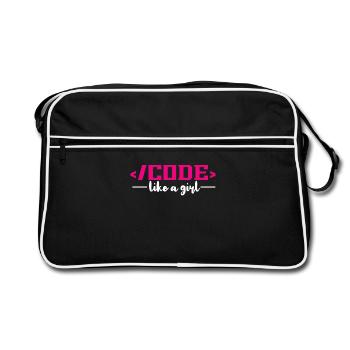 Coding Programming Computer Science - Retro Bag - black/white - Front