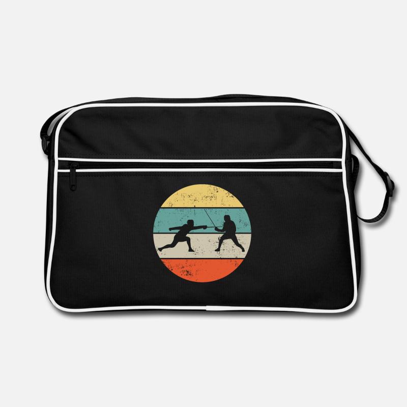 Fechten Fechter Retro - Retro Tasche - Schwarz/Weiß