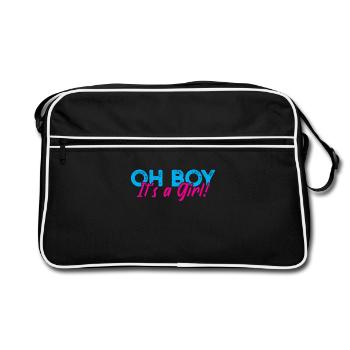 Gender Reveal Party Grossesse Baby Shower - Sac Retro - noir/blanc - Devant