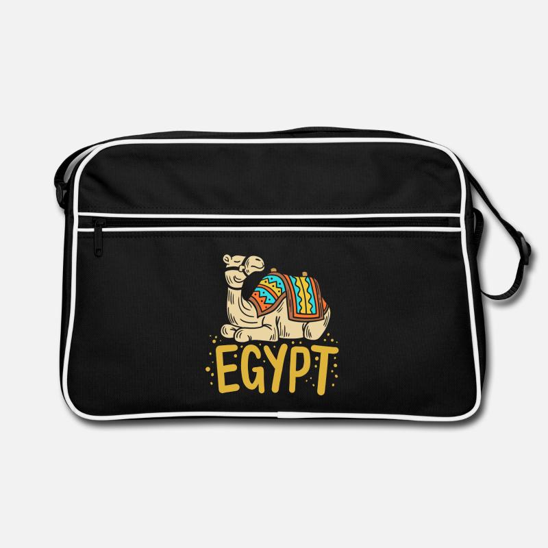 Ägypten Ägypter Kamel - Retro Tasche - Schwarz/Weiß