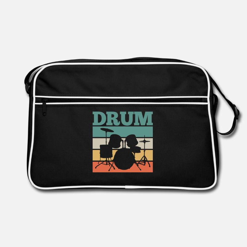 Schlagzeuger Schlagzeug Retro - Retro Tasche - Schwarz/Weiß