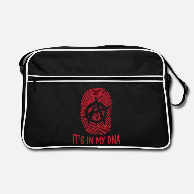 symbole de l'anarchie c'est dans mon empreinte digitale ADN Anarchie - Sac Retro - noir/blanc