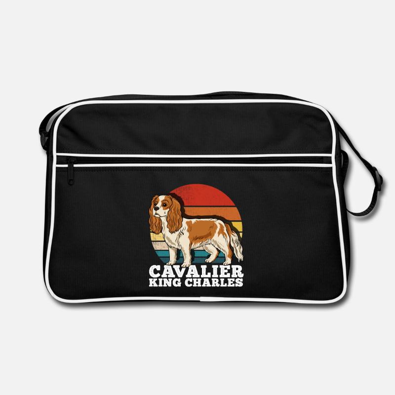 Cavalier King Charles - Retro Tasche - Schwarz/Weiß