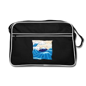Japonais Big Wave Japon - Sac Retro - noir/blanc - Devant