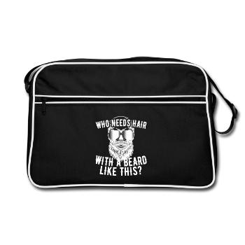 Who Needs Hair With A Beard Like This Bald Beard - Retro Bag - black/white - Front