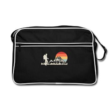 Wandern Wanderer - Retro Tasche - Schwarz/Weiß - Vorne