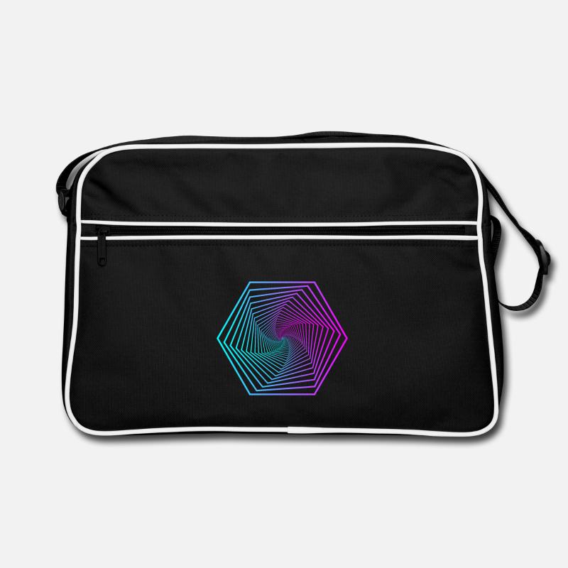 Neon-Polygonspirale Gradient Retro Tasche