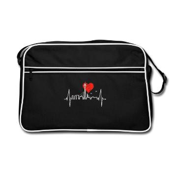 Düsseldorf Skyline Heartbeat Dear Düsseldorfers - Retro Bag - black/white - Front