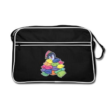 Pingouin endormi - Sac Retro - noir/blanc - Devant