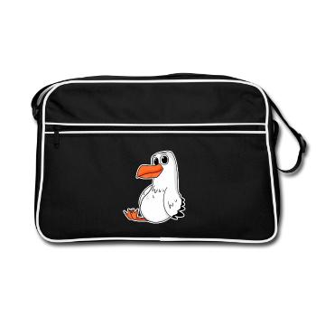 Möwe - Retro Tasche - Schwarz/Weiß - Vorne
