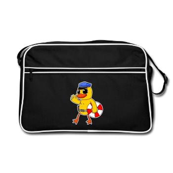 poussin de police sauveteur - Sac Retro - noir/blanc - Devant