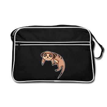 Erdmännchen - Retro Tasche - Schwarz/Weiß - Vorne